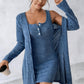 Set composto da abito aderente e cardigan in maglia a coste