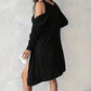Set composto da abito aderente e cardigan in maglia a coste