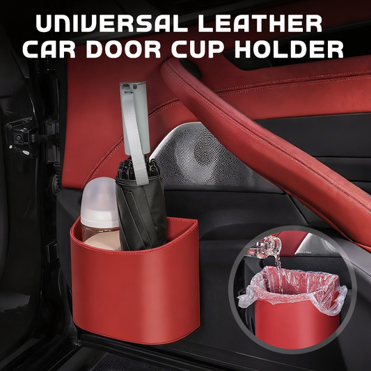 🔥🎁 2+1 IN OMAGGIO!!🥳💞 OLTRE 50.000 ESEMPLARI VENDUTI! 🚗🧺 Portabevande in pelle per la portiera dell'auto – Ampia apertura per bevande e cellulare. Meccanismo di fissaggio a clip sicuro. Pelle PU resistente ed elegante. 🛡️✨