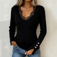 ✨Offerta limitata nel tempo – Top lavorati a maglia con scollo a V e pizzo per donna