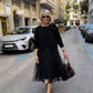 Set da donna composto da top a maniche lunghe e abito senza maniche