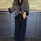 Set 2 pezzi da donna con cardigan con scollo a V e paillettes e pantaloni a gamba larga