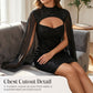 Abito da donna con cut-out a costine e mantella in chiffon