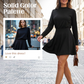 ⏰  Sconto del 50% di cambio stagione – qualità a metà prezzo! ✨Abito mini a trapezio in maglia con collo alto da donna