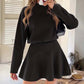 ⏰  Sconto del 50% di cambio stagione – qualità a metà prezzo! ✨Abito mini a trapezio in maglia con collo alto da donna