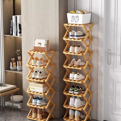🌞Dai il benvenuto alla primavera con uno sconto del 50%!👟Portascarpe pieghevole in bambù sostenibile – A più ripiani e salvaspazio!