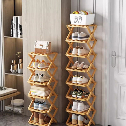 🌞Dai il benvenuto alla primavera con uno sconto del 50%!👟Portascarpe pieghevole in bambù sostenibile – A più ripiani e salvaspazio!