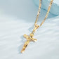 ✨ 50% di sconto ⏰ Collana con pendente a crocifisso – Catena Figaro regolabile e finitura oro lucida