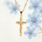 ✨ 50% di sconto ⏰ Collana con pendente a crocifisso – Catena Figaro regolabile e finitura oro lucida