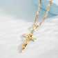 ✨ 50% di sconto ⏰ Collana con pendente a crocifisso – Catena Figaro regolabile e finitura oro lucida