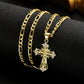 ✨ 50% di sconto ⏰ Collana con pendente a crocifisso – Catena Figaro regolabile e finitura oro lucida