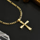 ✨ 50% di sconto ⏰ Collana con pendente a crocifisso – Catena Figaro regolabile e finitura oro lucida