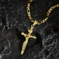 ✨ 50% di sconto ⏰ Collana con pendente a crocifisso – Catena Figaro regolabile e finitura oro lucida