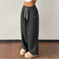 Pantaloni da donna in velluto a coste a gamba larga con coulisse