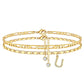 Bracciale da caviglia a strati in oro per donna