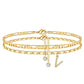 Bracciale da caviglia a strati in oro per donna
