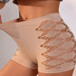 Pantaloncini yoga a vita alta con tagli per donna