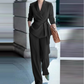 ⏳Sconto del 50% per un periodo limitato⏰ Set completo da donna composto da elegante blazer con cintura in vita e pantaloni a gamba larga👔👖
