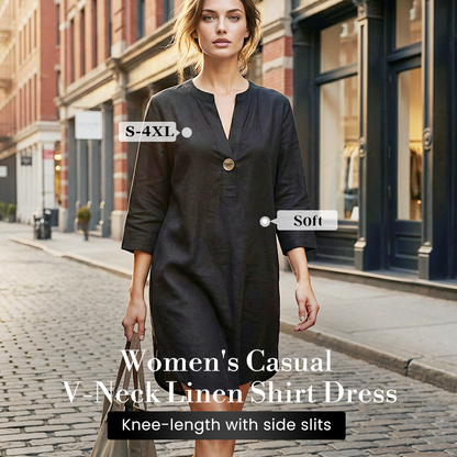 🔥Nuovi arrivi 2026: 60% di sconto per un periodo limitato!🔥Abito casual da donna in lino con scollo a V
