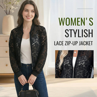 ✨ Novità e offerte speciali! Giacca leggera da donna in pizzo con cerniera – femminile, leggera e versatile – perfetta per le giornate calde, la spiaggia e il tempo libero – ideale per il layering