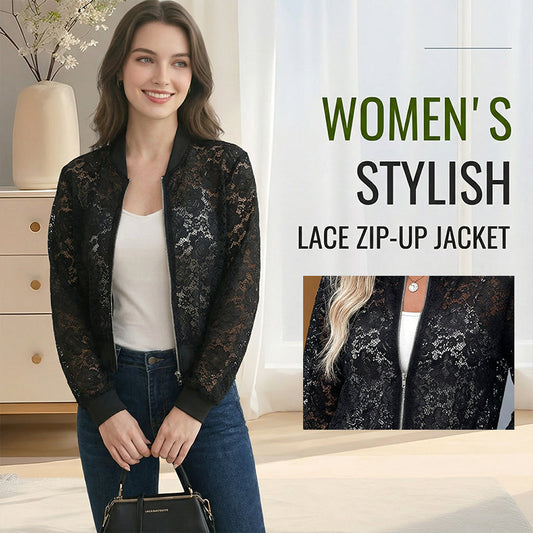 ✨ Novità e offerte speciali! Giacca leggera da donna in pizzo con cerniera – femminile, leggera e versatile – perfetta per le giornate calde, la spiaggia e il tempo libero – ideale per il layering