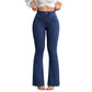 ⏰ Ora solo il 50% di sconto!🔥Jeans a zampa elasticizzati a vita alta da donna
