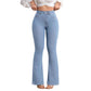 ⏰ Ora solo il 50% di sconto!🔥Jeans a zampa elasticizzati a vita alta da donna