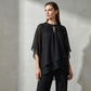 🔥Sconto del 50% fino a esaurimento scorte!🎉Elegante completo a due pezzi: camicetta con orlo asimmetrico e pantaloni larghi