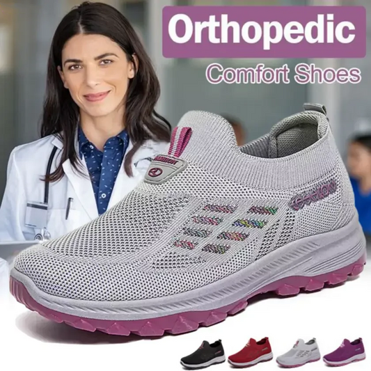 Scarpe slip-on ortopediche con supporto plantare in Fly Knit intrecciato
