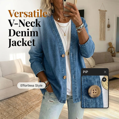 🧥Nuovo arrivo, sconto del 50%!🍊Giacca di jeans classica da donna con bottoni sul davanti