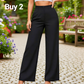 Pantaloni casual a gamba larga da donna in tinta unita