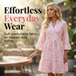 🌺Elegante abito midi con scollo a V e drappeggio di alta qualità – Abito a balze con motivo floreale