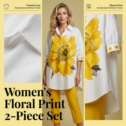 Completo a due pezzi con stampa floreale da donna