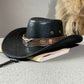 📢📢SCONTO DEL 50%!! ⏰ ✨ Cappello da cowboy vintage a tesa larga con cinturino – PU, taglia unica, regolabile ☀️