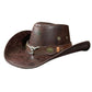 📢📢SCONTO DEL 50%!! ⏰ ✨ Cappello da cowboy vintage a tesa larga con cinturino – PU, taglia unica, regolabile ☀️