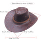 📢📢SCONTO DEL 50%!! ⏰ ✨ Cappello da cowboy vintage a tesa larga con cinturino – PU, taglia unica, regolabile ☀️