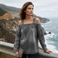 👕✨ SCONTO DEL 50%! Top in denim da donna con spalline larghe e scollo che lascia le spalle scoperte – Casual, estivo e perfetto per le giornate calde ☀️