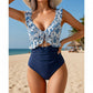 🏖️Occasioni estive 🌊 Costume da bagno da donna Aqua Eve con effetto snellente 💃 Scollo a V modellante 🩱 Design raffinato 🌸 Eleganti volant e chic cut-out 💕