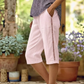 Pantaloni capri estivi da donna con pizzo traforato
