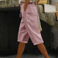 Pantaloni capri estivi da donna con pizzo traforato