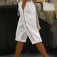 Pantaloni capri estivi da donna con pizzo traforato