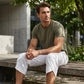 Pantaloni capri casual da uomo a zampa
