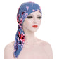 Foulard a turbante preannodato con stampa floreale da donna