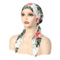 Foulard a turbante preannodato con stampa floreale da donna