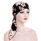 Foulard a turbante preannodato con stampa floreale da donna