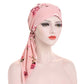 Foulard a turbante preannodato con stampa floreale da donna