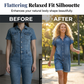 Tuta corta da donna in denim a maniche corte, casual