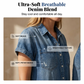 Tuta corta da donna in denim a maniche corte, casual