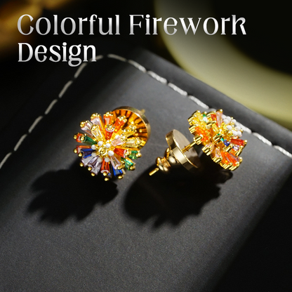 📢📢 50% DI SCONTO!! ⏰ Orecchini a bottone a fuochi d'artificio colorati per donna