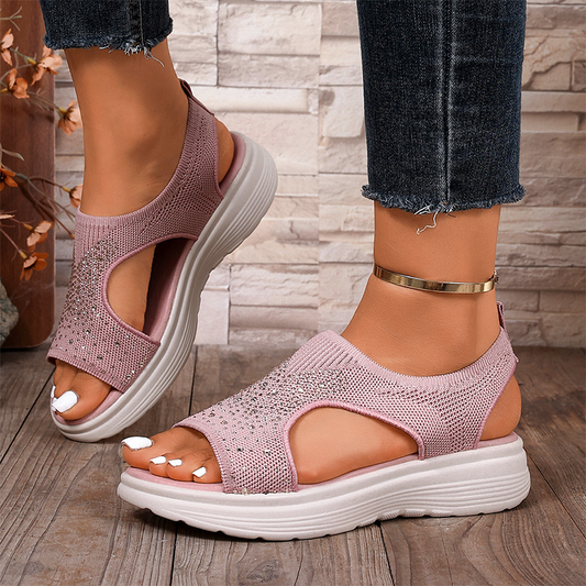🌺Sandali da donna con strass e suola a zeppa